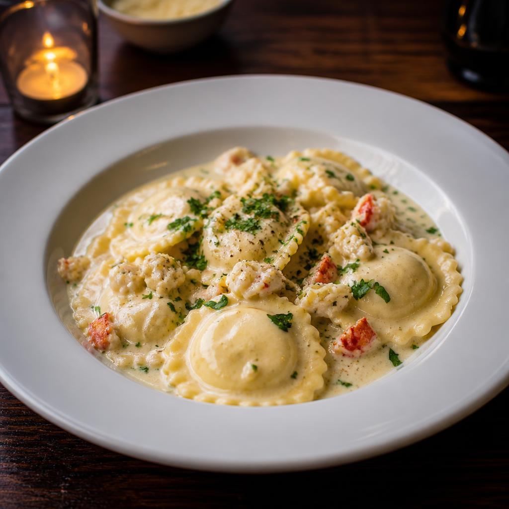 Lobster and crab ravioli
